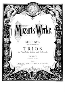 Piano Trio No.1 in B Flat Major (Divertimento), K.254: Партия скрипки by Вольфганг Амадей Моцарт