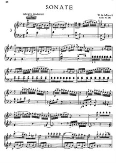 Соната для фортепиано No.3 си-бемоль мажор, K.281: Для одного исполнителя by Вольфганг Амадей Моцарт
