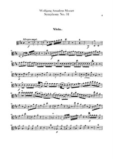 Симфония No.31 ре мажор 'Парижская', K.297: Партия альта by Вольфганг Амадей Моцарт