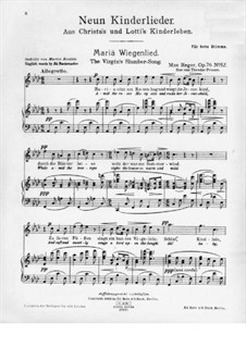 Песни, Op.76: Volume VI, No.52 The Virgin's Slumber Songs by Макс Регер