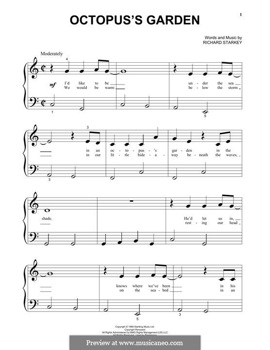 Octopus's Garden (The Beatles): Для фортепиано by Ringo Starr