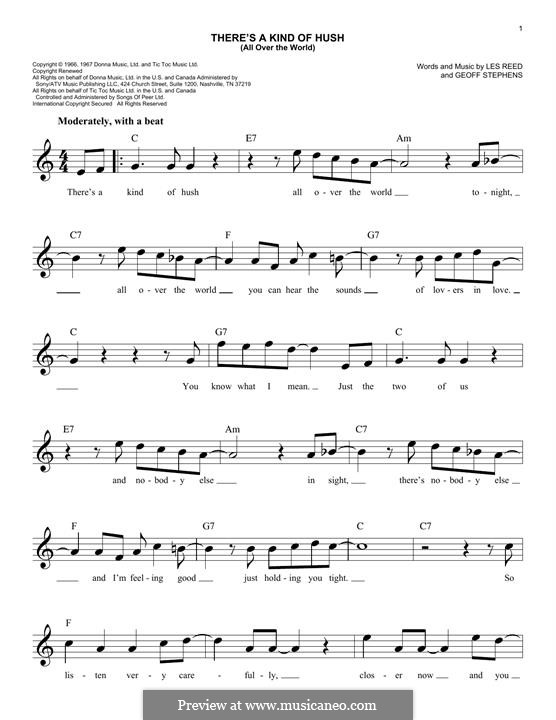 There's a Kind of Hush (All Over the World): Для клавишного инструмента by Geoff Stephens, Les Reed