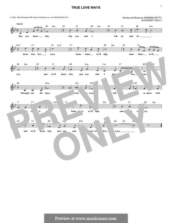 True Love Ways (Military Wives): Для клавишного инструмента by Buddy Holly, Norman Petty