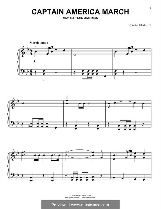 Captain America March: Для фортепиано (легкий уровень) by Alan Silvestri
