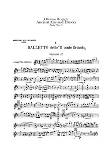 Античные танцы и арии для лютни. Сюита No.1: Партия первой скрипки by Отторино Респиги