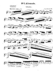 Сюиты для скрипки и фортепиано No.1, 2, 4, Op.26, 27, 38: Сольная партия by Франц Рис