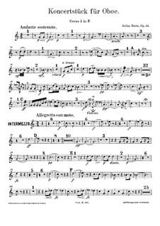Концертная пьеса для гобоя и оркестра, Op.33: Партии валторн by Юлиус Риц