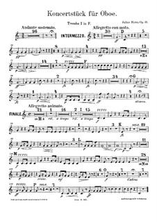 Концертная пьеса для гобоя и оркестра, Op.33: Партии труб by Юлиус Риц