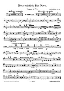 Концертная пьеса для гобоя и оркестра, Op.33: Партия литавр by Юлиус Риц