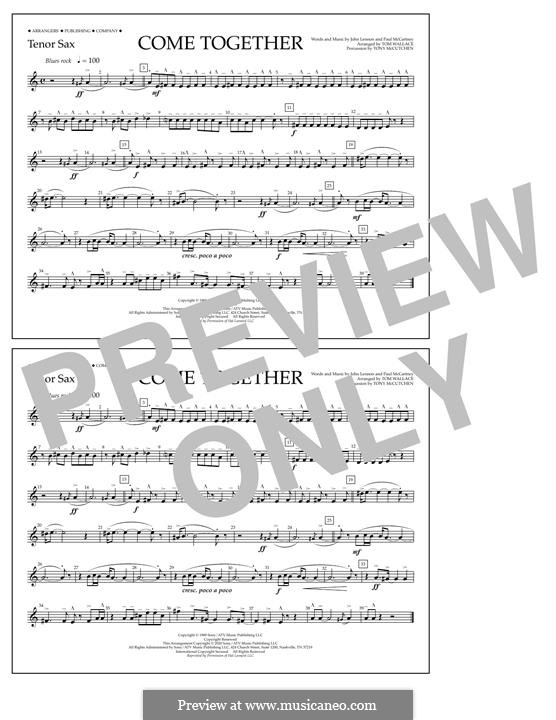 Come Together (The Beatles) Marching Band Version: Tenor Sax part by John Lennon, Paul McCartney