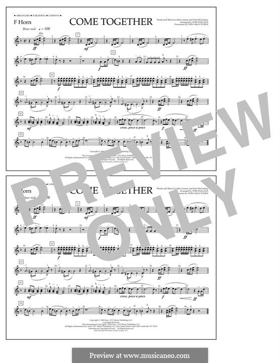 Come Together (The Beatles) Marching Band Version: F Horn part by John Lennon, Paul McCartney