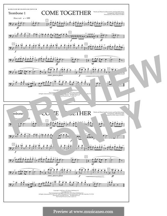 Come Together (The Beatles) Marching Band Version: Trombone 1 part by John Lennon, Paul McCartney