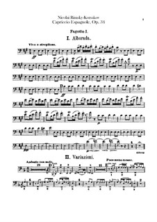 Испанское каприччио, Op.34: Партии фаготов by Николай Римский-Корсаков