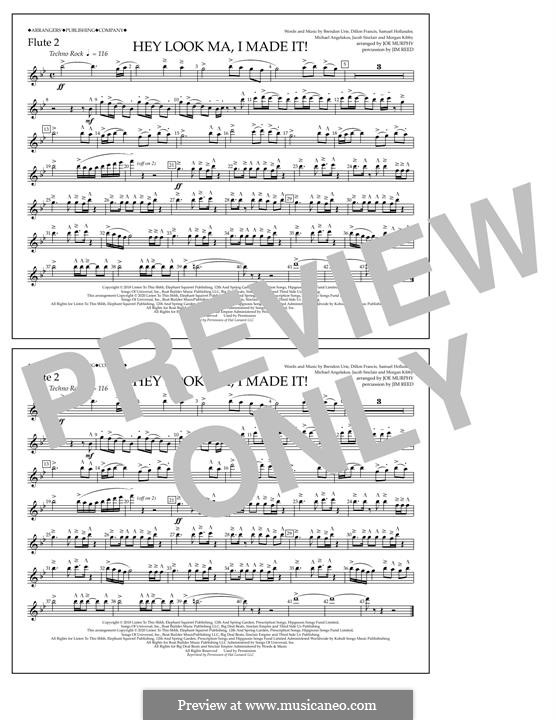 Hey Look Ma, I Made It (Panic! At The Disco): Flute 2 part by Brendon Urie, Michael Angelakos, Sam Hollander, Jacob Sinclair, Morgan Kibby, Dillon Francis