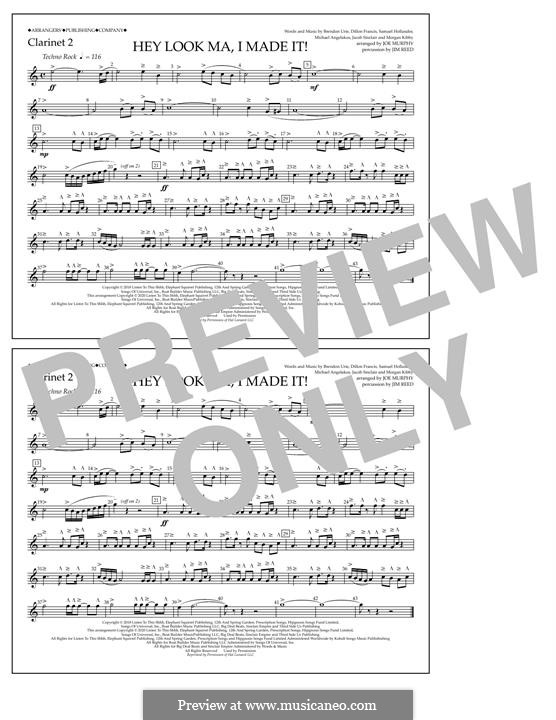 Hey Look Ma, I Made It (Panic! At The Disco): Clarinet 2 part by Brendon Urie, Michael Angelakos, Sam Hollander, Jacob Sinclair, Morgan Kibby, Dillon Francis