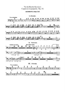 Испанское каприччио, Op.34: Партии тромбона баса by Николай Римский-Корсаков