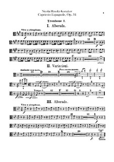 Испанское каприччио, Op.34: Партии тромбонов и тубы by Николай Римский-Корсаков