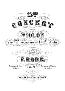 Скрипичный концерт No.12 ми мажор, Op.27: Для скрипки и фортепиано by Пьер Роде