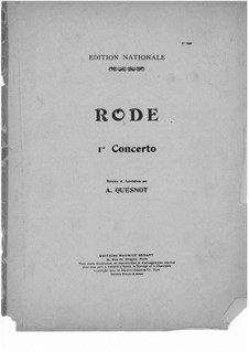 Скрипичный концерт No.1 ре минор, Op.3: Для скрипки и фортепиано – сольная партия by Пьер Роде