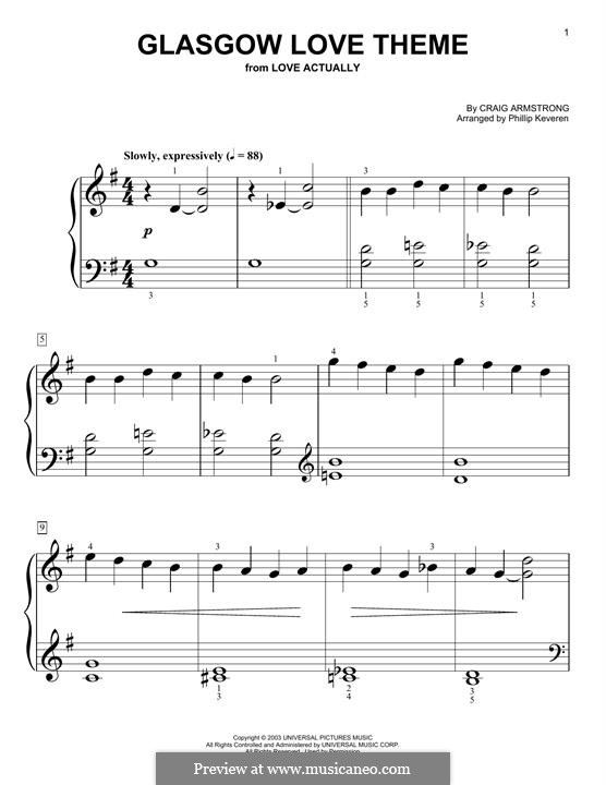 Glasgow Love Theme (from Love Actually): Для фортепиано by Craig Armstrong