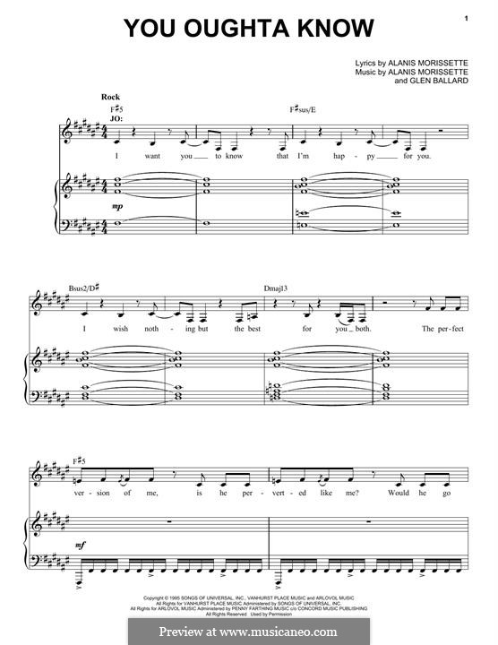 You Oughta Know: Для голоса и фортепиано by Glen Ballard