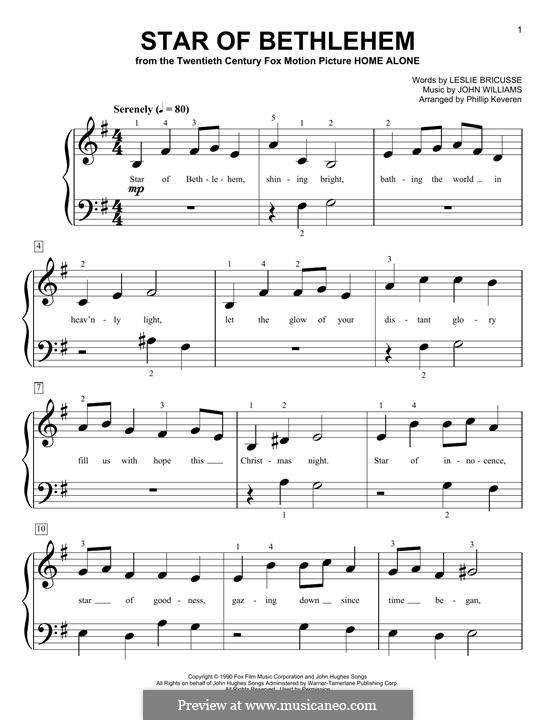 Star of Bethlehem (from Home Alone): Для фортепиано (легкий уровень) by John Williams