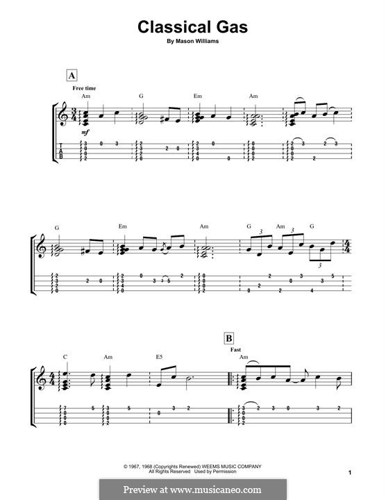 Classical Gas: Для укулеле by Mason Williams