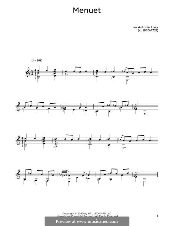 Menuet: Menuet by Jan Antonin Losy
