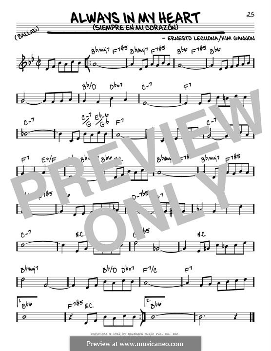 Always in My Heart (Siempre en mi Corazon): Мелодия by Эрнесто Лекуона, Kim Gannon