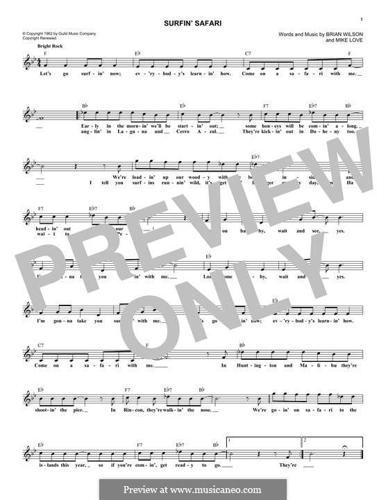 Surfin' Safari (The Beach Boys): Для клавишного инструмента by Brian Wilson, Mike Love