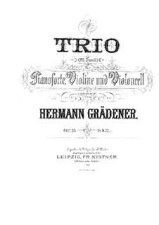 Фортепианное трио No.2, Op.25: Фортепианное трио No.2 by Герман Греденер