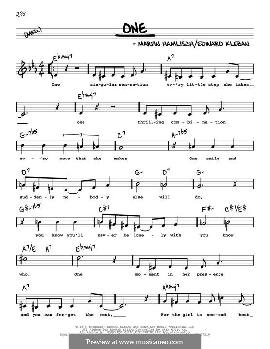 One (from A Chorus Line): High Voice by Marvin Hamlisch