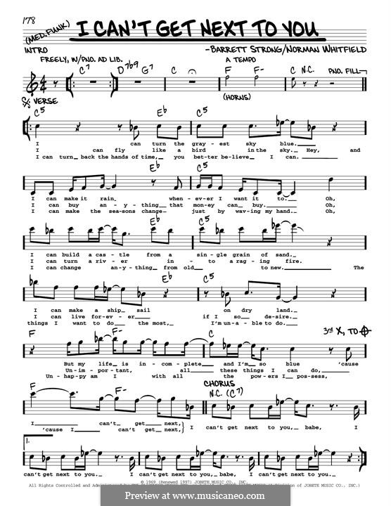 I Can't Get Next to You (The Temptations): Мелодия by Barrett Strong, Norman J. Whitfield