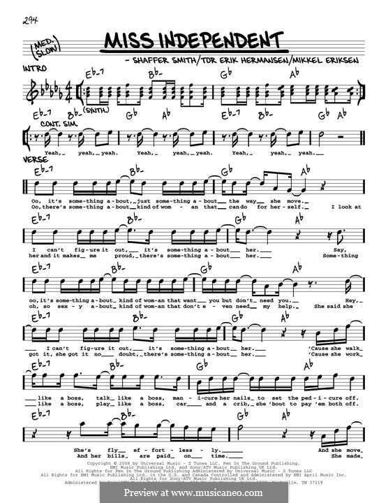 Miss Independent (Ne-Yo): Мелодия by Mikkel Storleer Eriksen, Ne-Yo, Tor Erik Hermansen