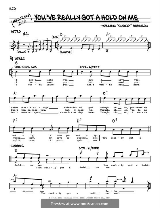 You've Really Got a Hold on Me: Мелодия by Smokey Robinson