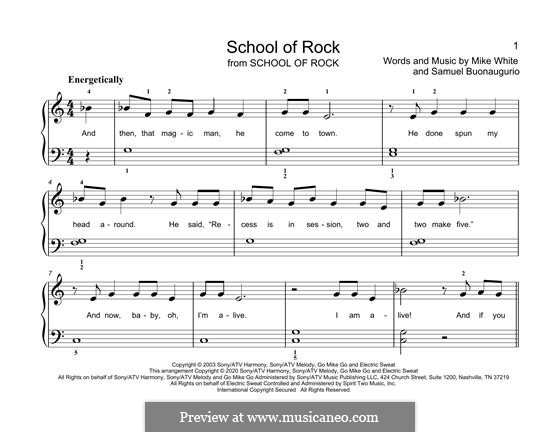 School of Rock (from School of Rock: The Musical): Для фортепиано by Mike White, Sammy James Jr.