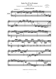 Piano Suite No.22 in D minor, HWV 449: Piano Suite No.22 in D minor by Георг Фридрих Гендель