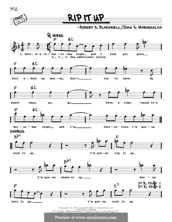 Rip It Up: Мелодия by John S. Marascalco, Robert A. Blackwell