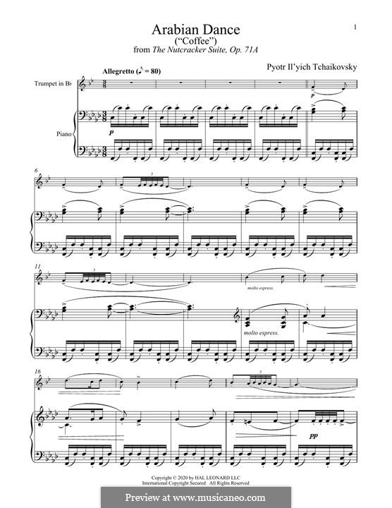 No.5 Арабский танец: For trumpet and piano by Петр Чайковский