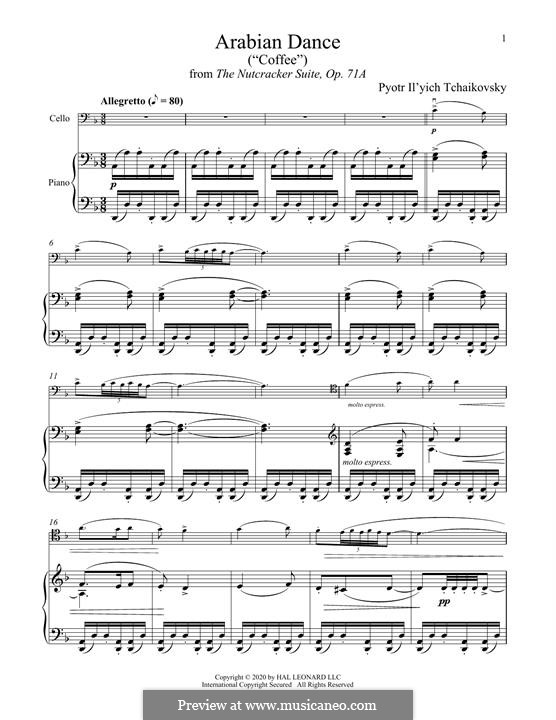No.5 Арабский танец: Для виолончели и фортепиано by Петр Чайковский