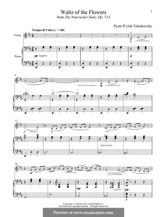 No.8 Вальс цветов: Для скрипки и фортепиано by Петр Чайковский