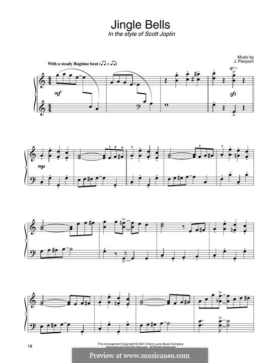Piano version: In the style of Scott Joplin by James Lord Pierpont