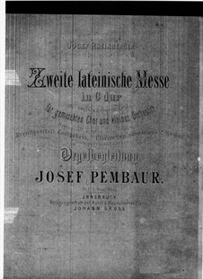 Латинская месса No.2 до мажор: Латинская месса No.2 до мажор by Иосиф Пембаур