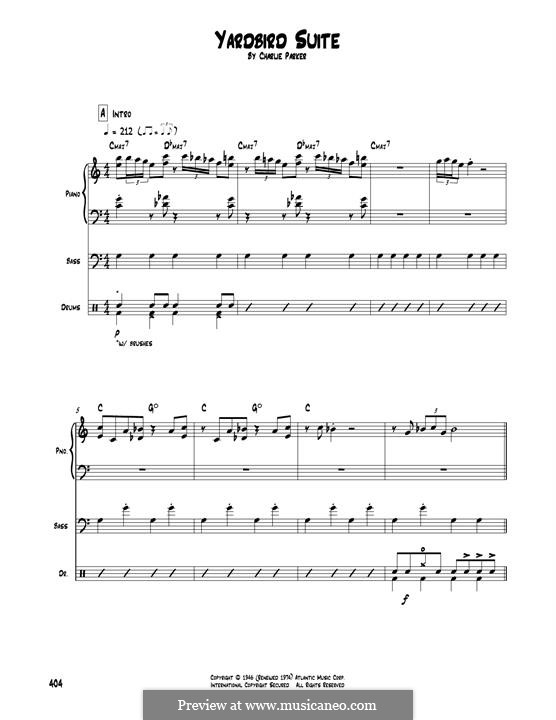 Yardbird Suite: Transcribed score by Charlie Parker