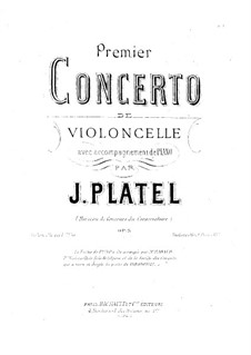 Концерт для виолончели с оркестром No.1 ми минор, Op.3: Версия для виолончели и фортепиано – Партия виолончели by Nicolas-Joseph Platel