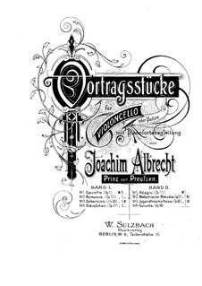 Адажио для виолончели (или скрипки) и фортепиано, Op.15: Партитура by Prince Joachim Albrecht of Prussia