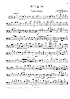 Адажио для виолончели (или скрипки) и фортепиано, Op.15: Сольная партия by Prince Joachim Albrecht of Prussia