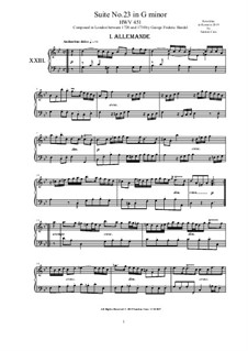 Piano Suite No.23 in G minor, HWV 451: Piano Suite No.23 in G minor by Георг Фридрих Гендель