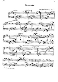 Баркарола до-диез минор, Op.59 No.1: Для фортепиано by Эркки Мелартин