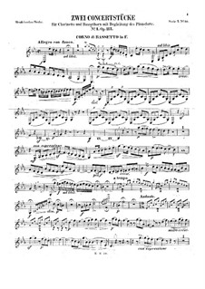 Концертная пьеса для кларнета, бассетгорна и фортепиано No.1, Op.113: Партия бассетгорна by Феликс Мендельсон-Бартольди